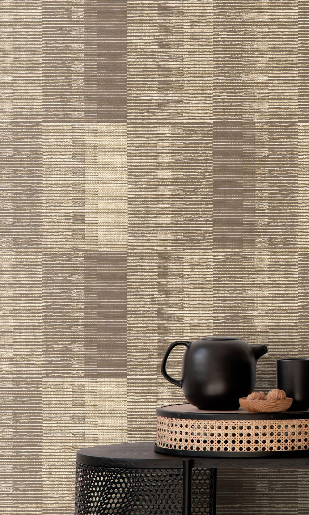 Bright Umber Tartan Print Wallpaper R9891