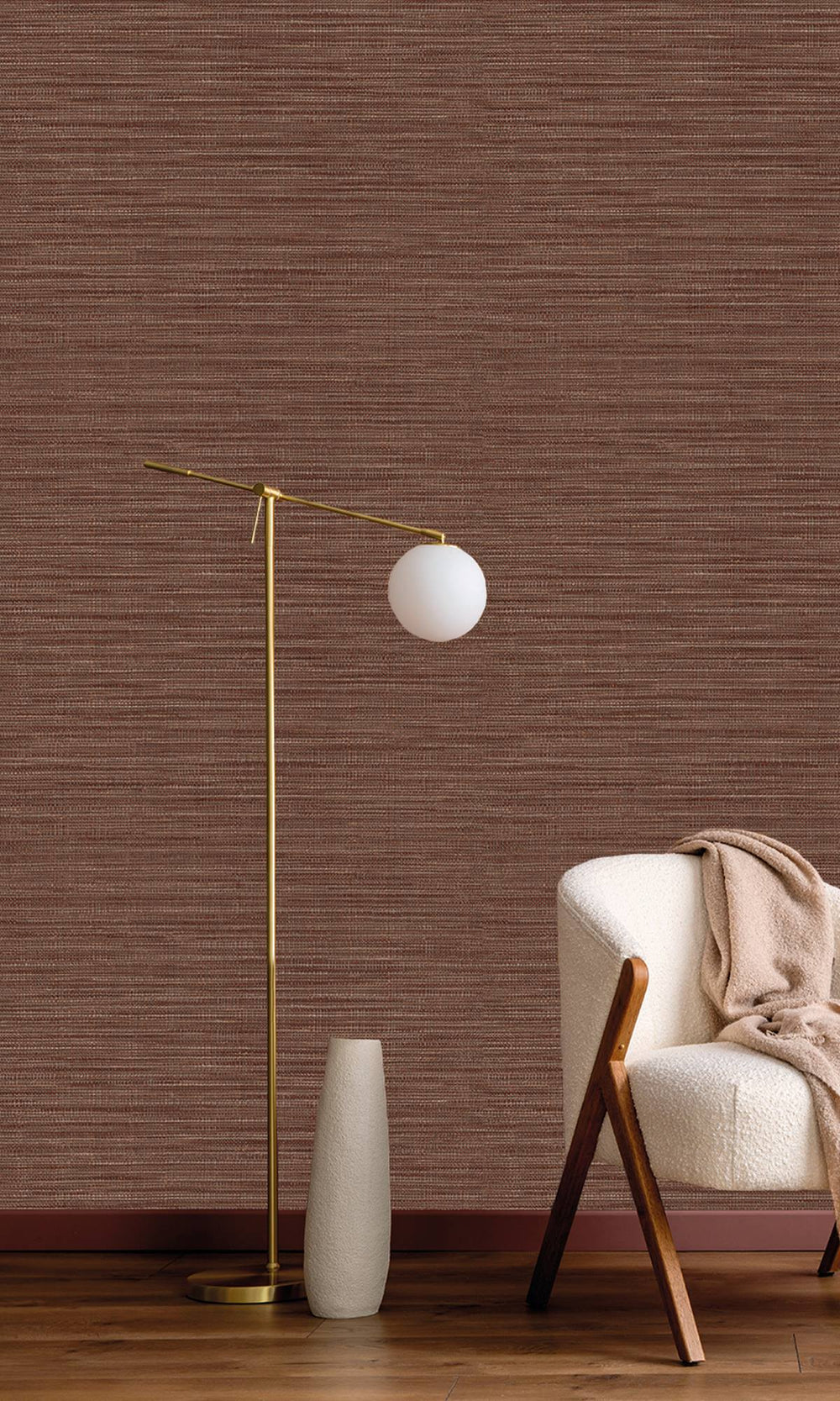 Cioccolato Faux Linen Weave Wallpaper R9895