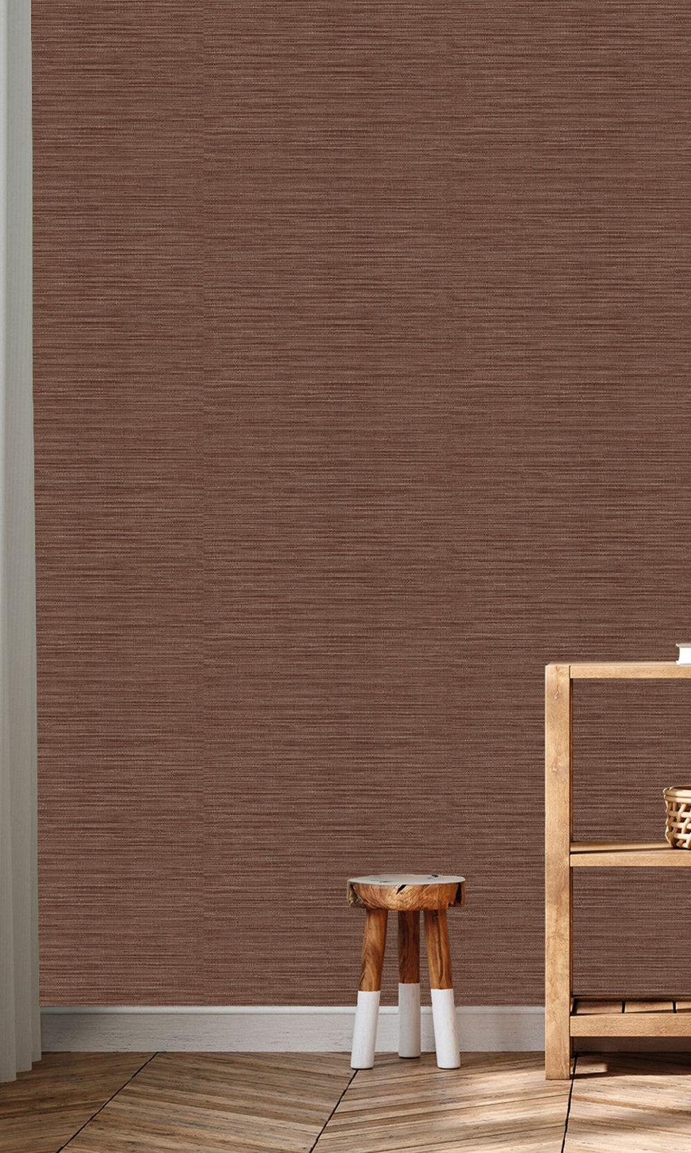 Cioccolato Faux Linen Weave Wallpaper R9895