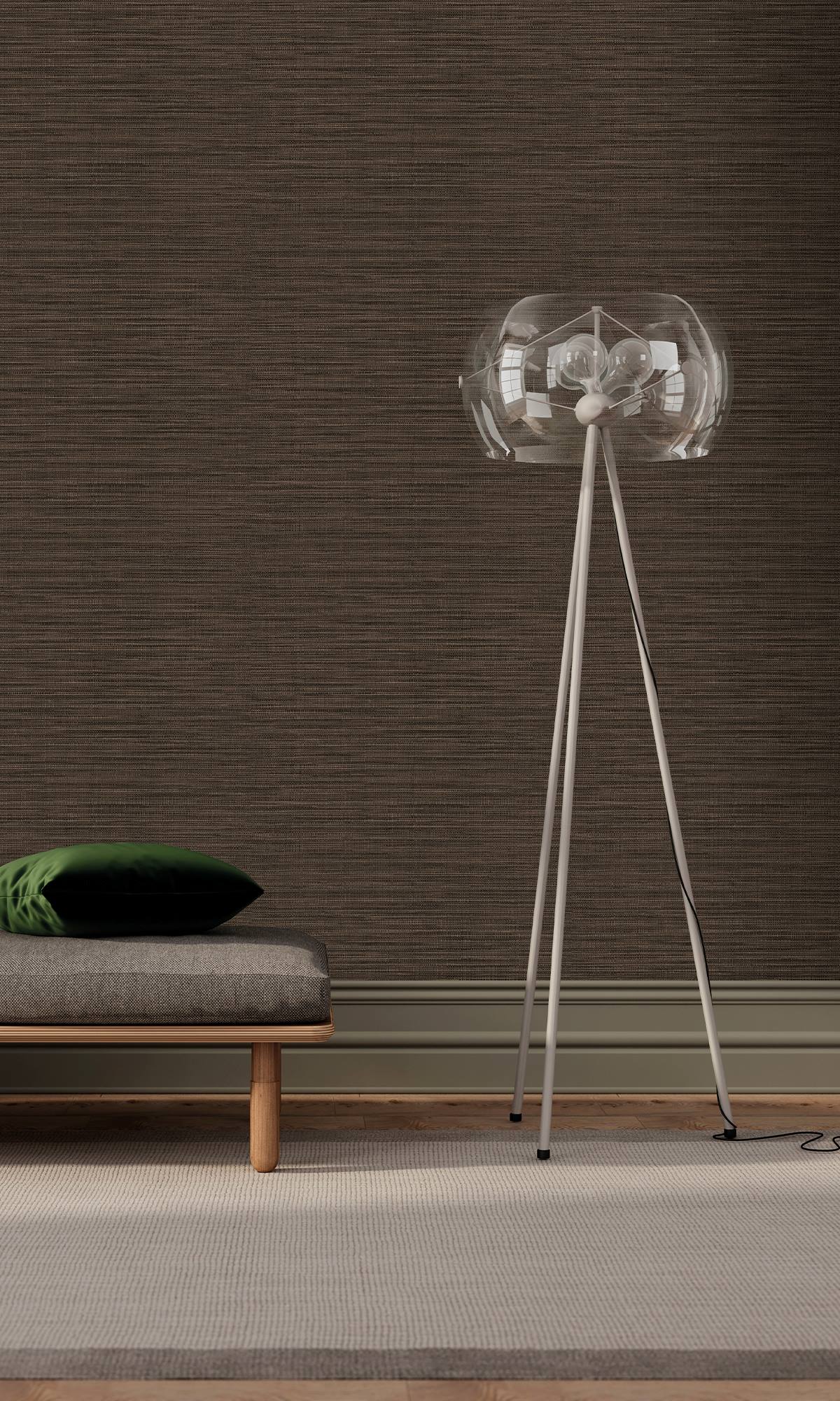 Brown Bear Faux Linen Weave Wallpaper R9896
