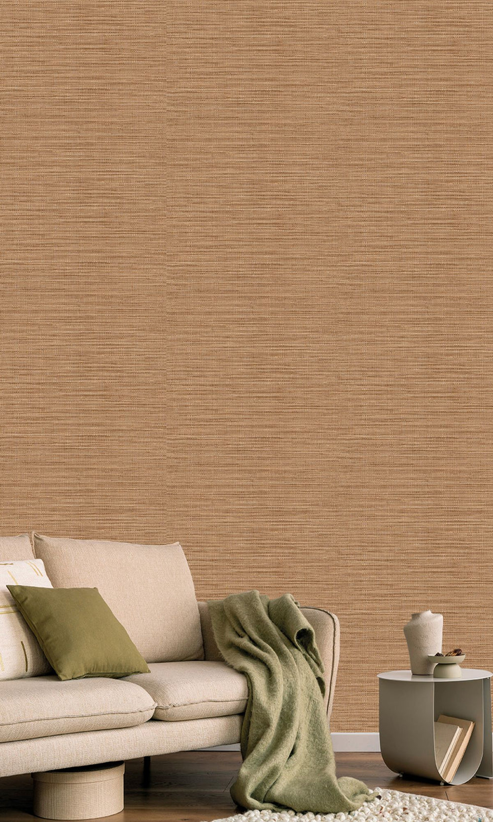 Woodgrain Faux Linen Weave Wallpaper R9897