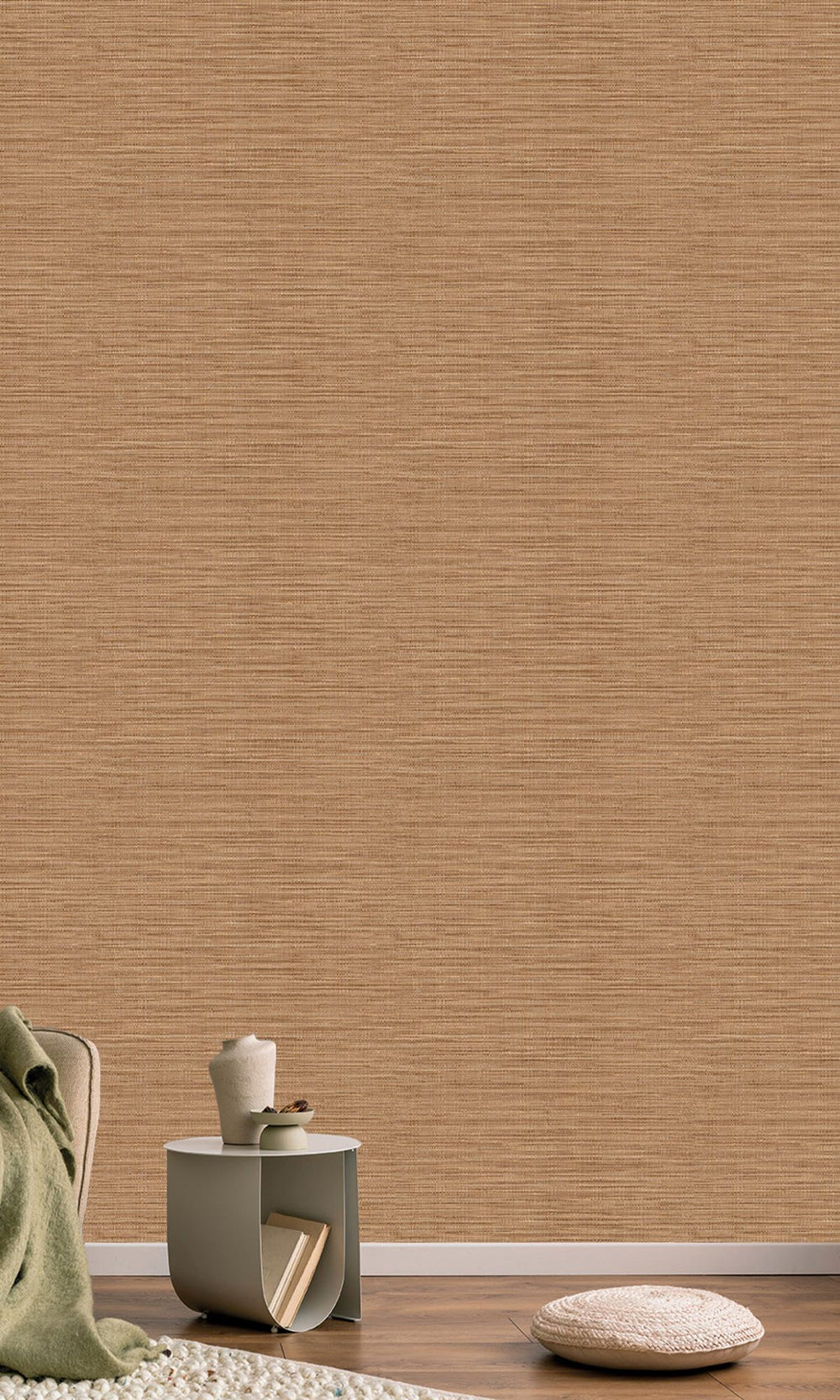 Woodgrain Faux Linen Weave Wallpaper R9897