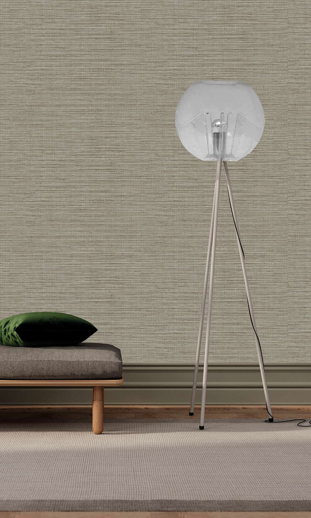 Delta Grey Faux Linen Weave Wallpaper R9900