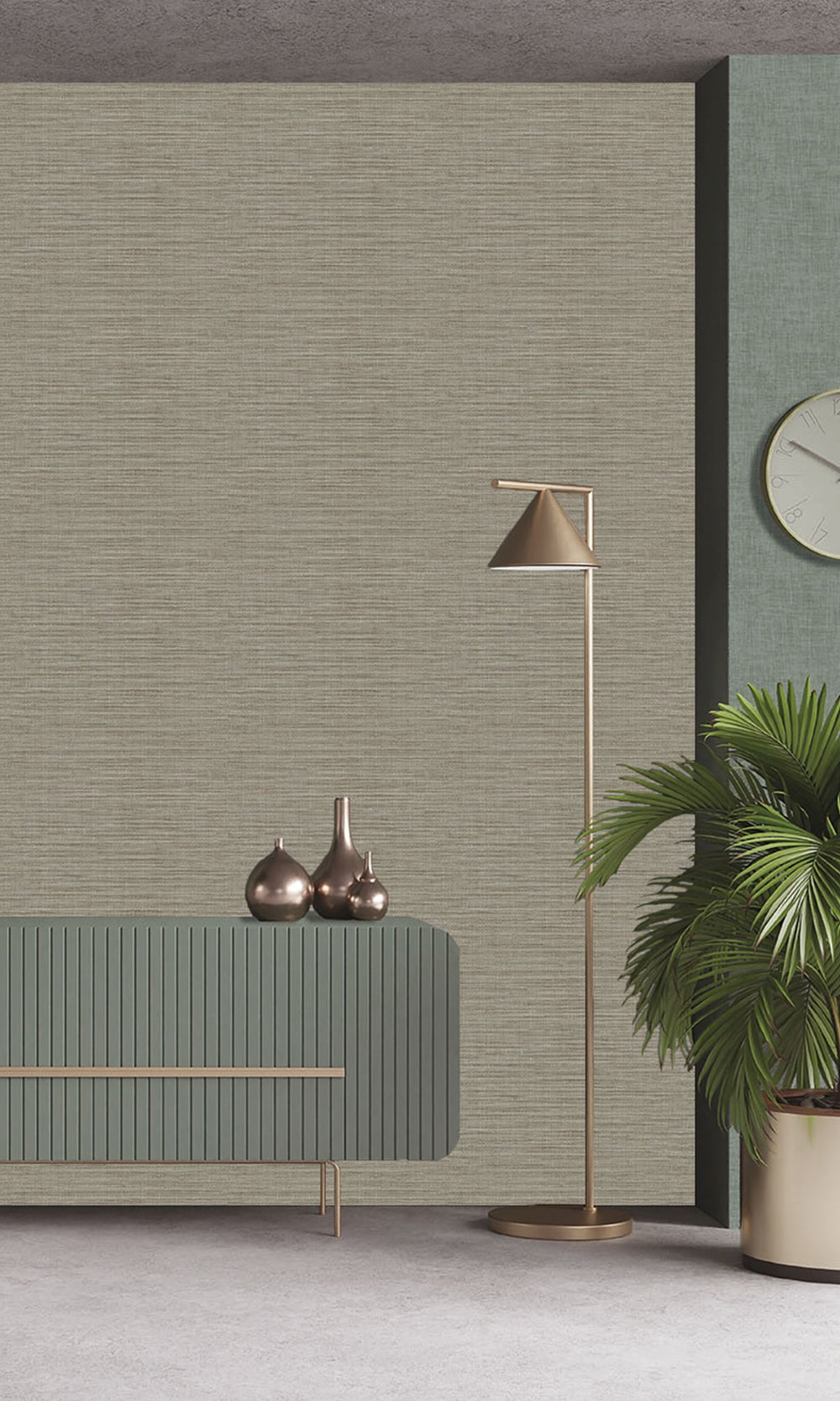 Delta Grey Faux Linen Weave Wallpaper R9900