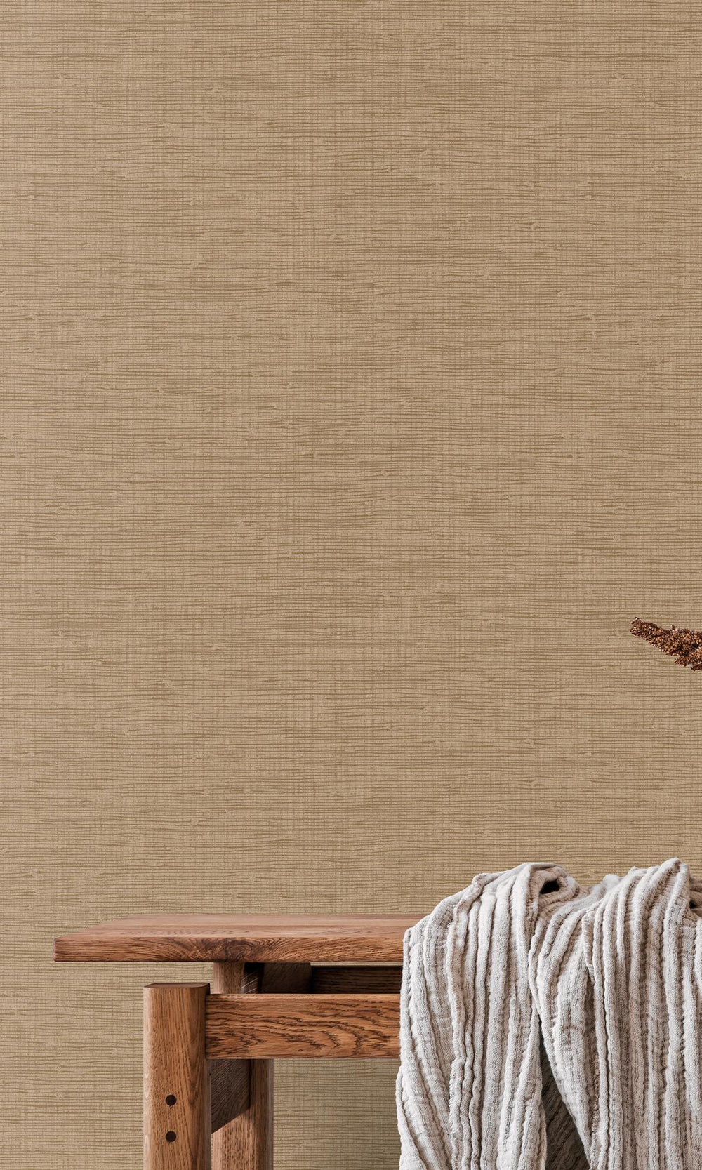 French Oak Faux Grasscloth Effect Wallpaper R9902