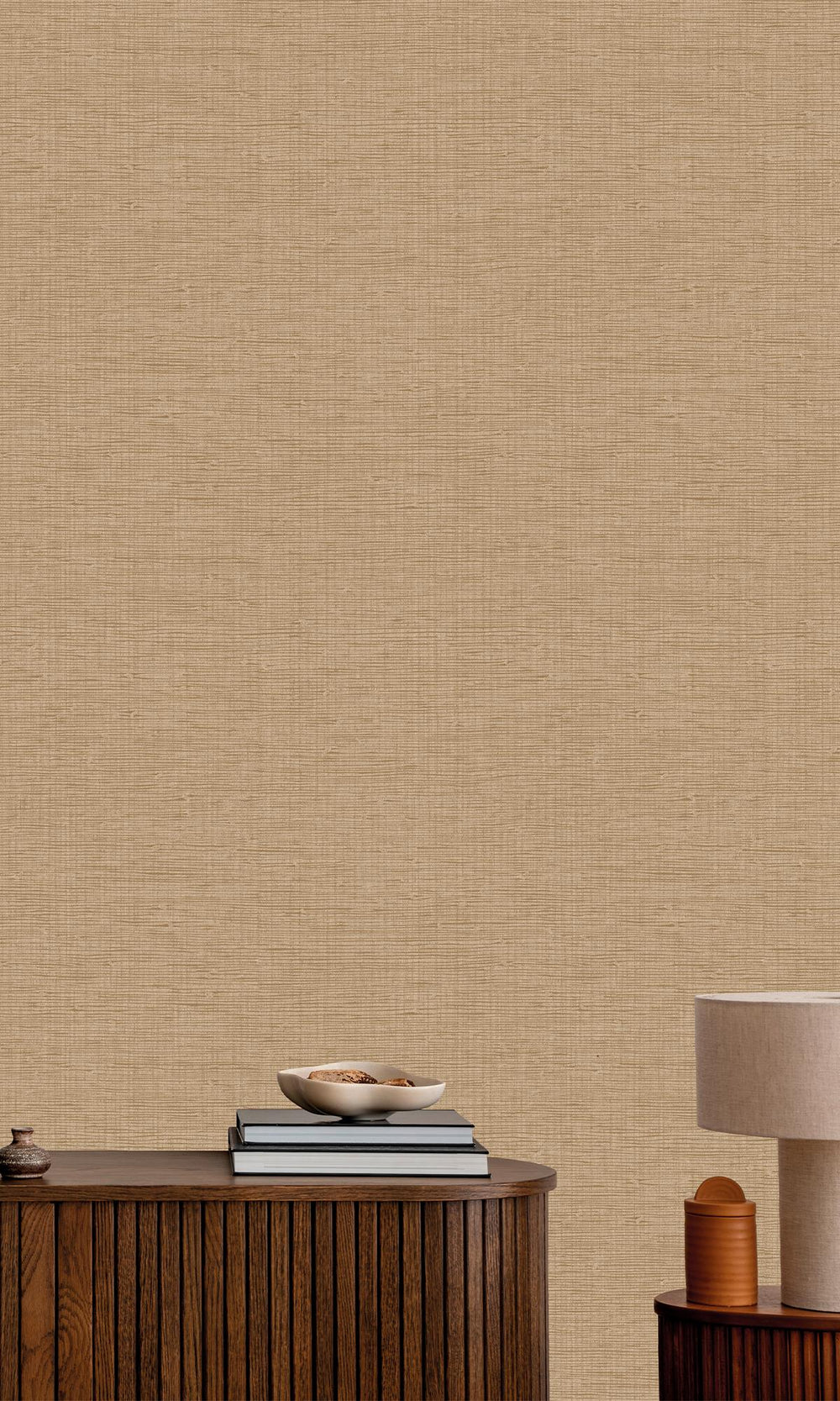 French Oak Faux Grasscloth Effect Wallpaper R9902