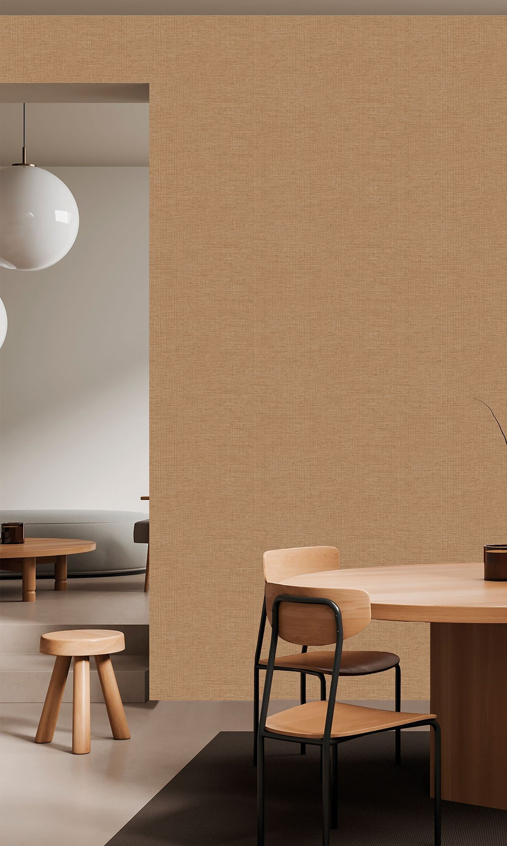 Cinnamon Twist Faux Grasscloth Effect Wallpaper R9903