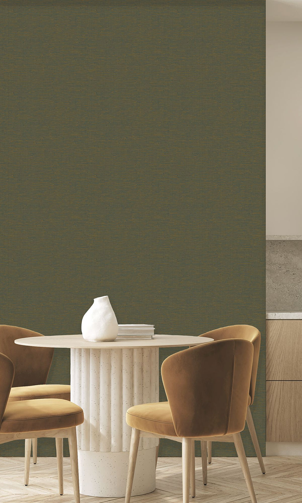 Thyme Faux Grasscloth Effect Wallpaper R9904