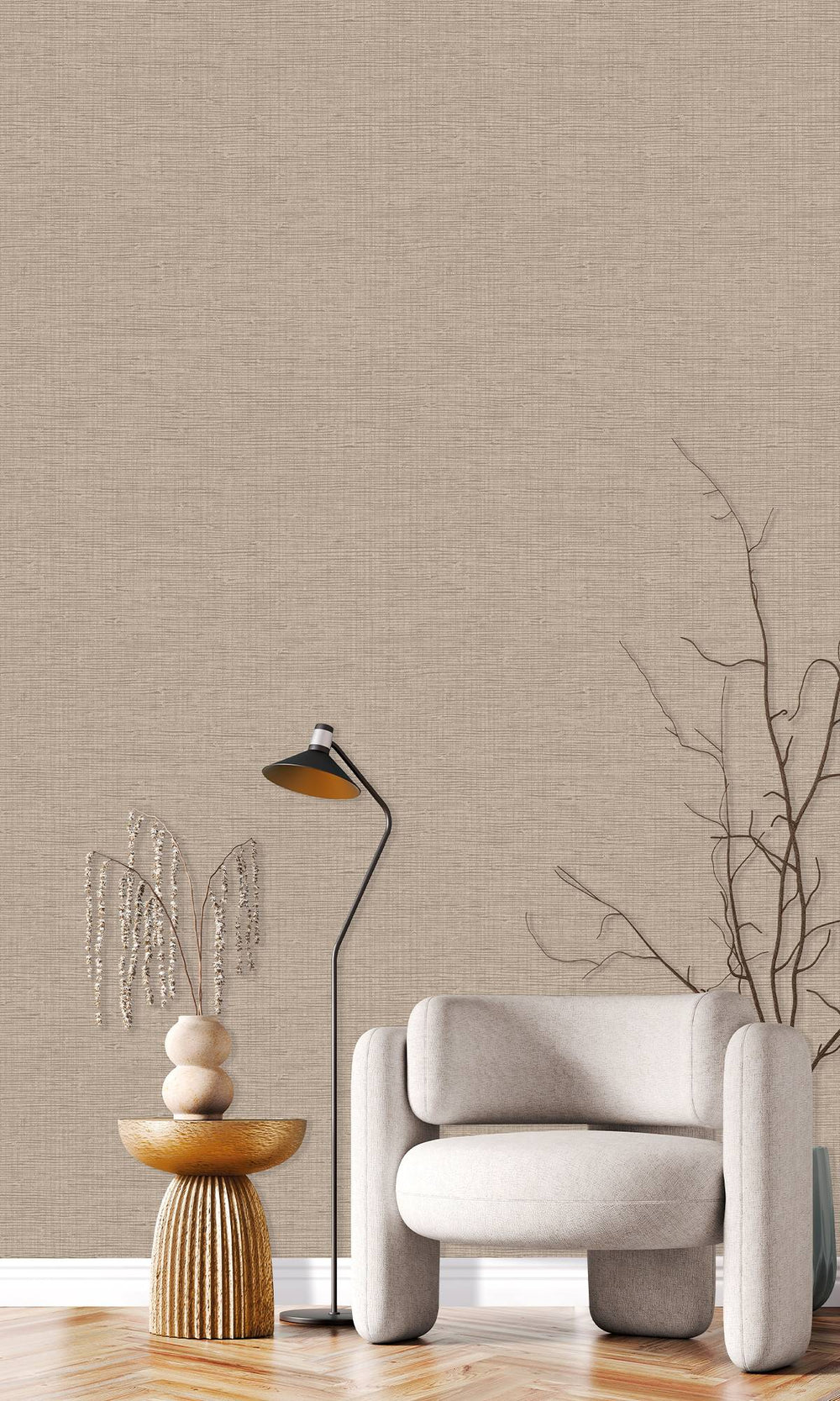 Birchwood Faux Grasscloth Effect Wallpaper R9906