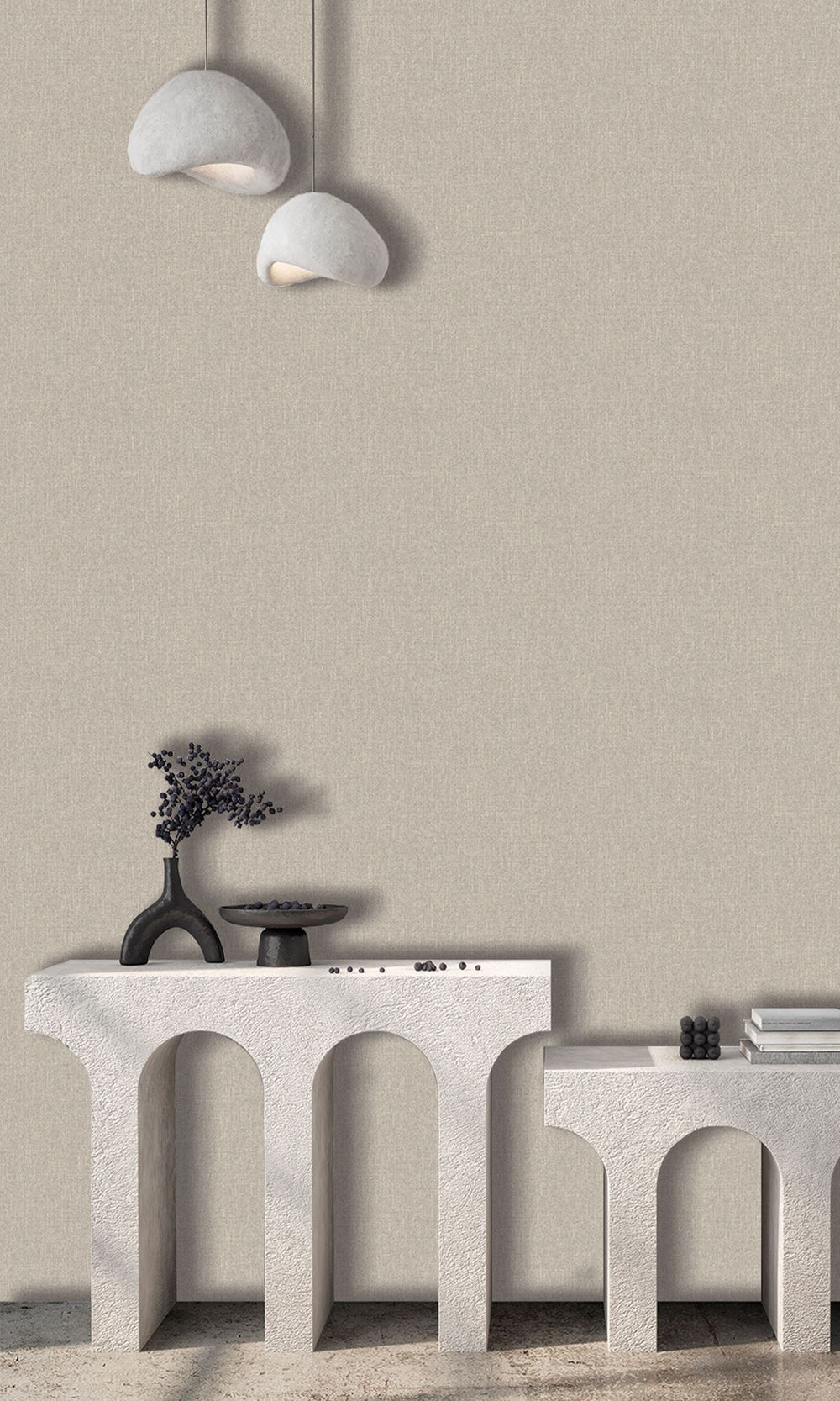 Barnwood Grey Scratched Fabric Print Wallpaper R9912