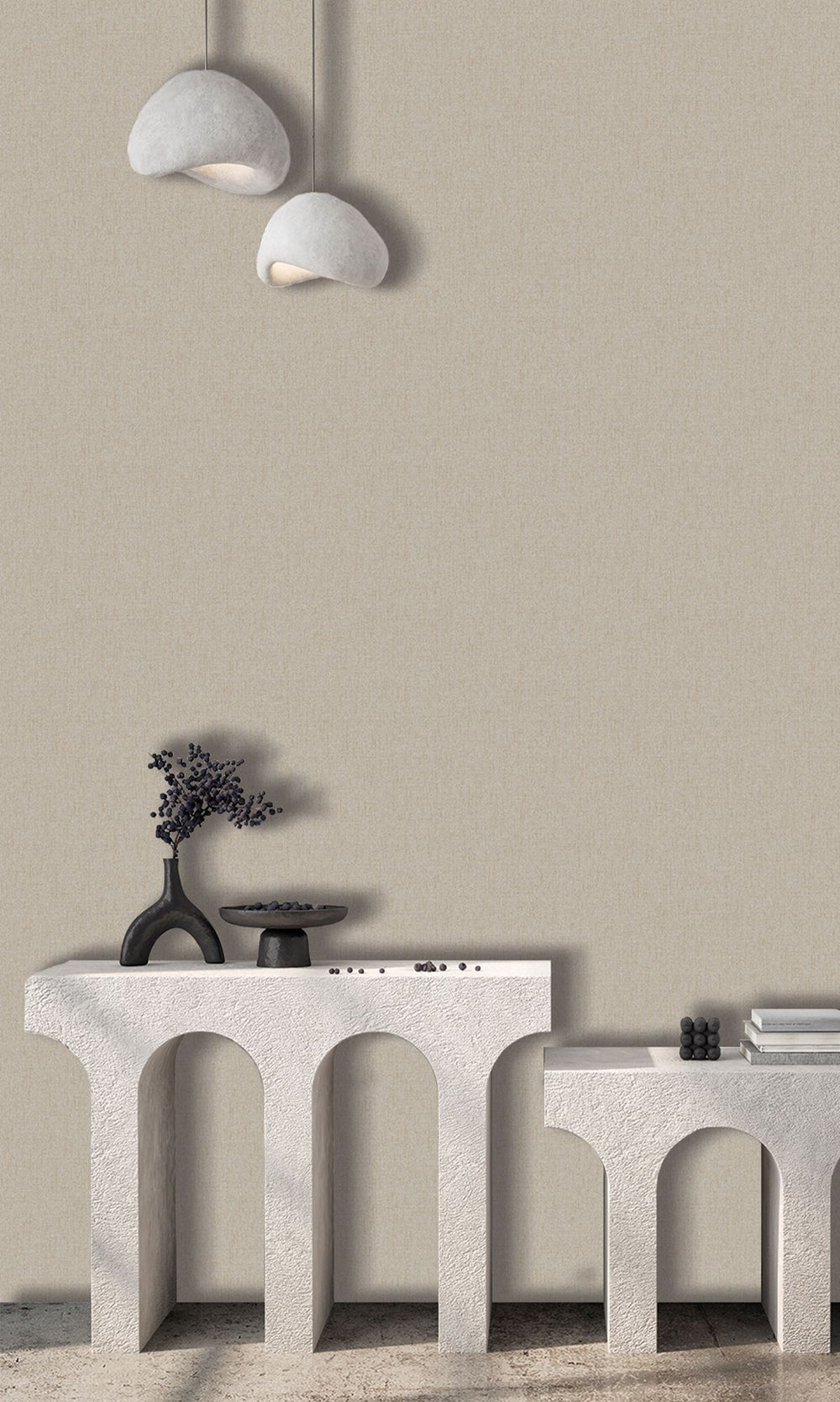 Gettysburg Grey Scratched Fabric Print Wallpaper R9913