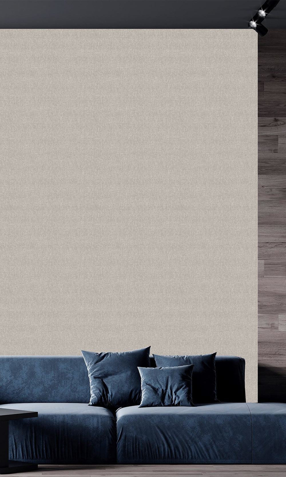 Chateau Grey Scratched Fabric Print Wallpaper R9914