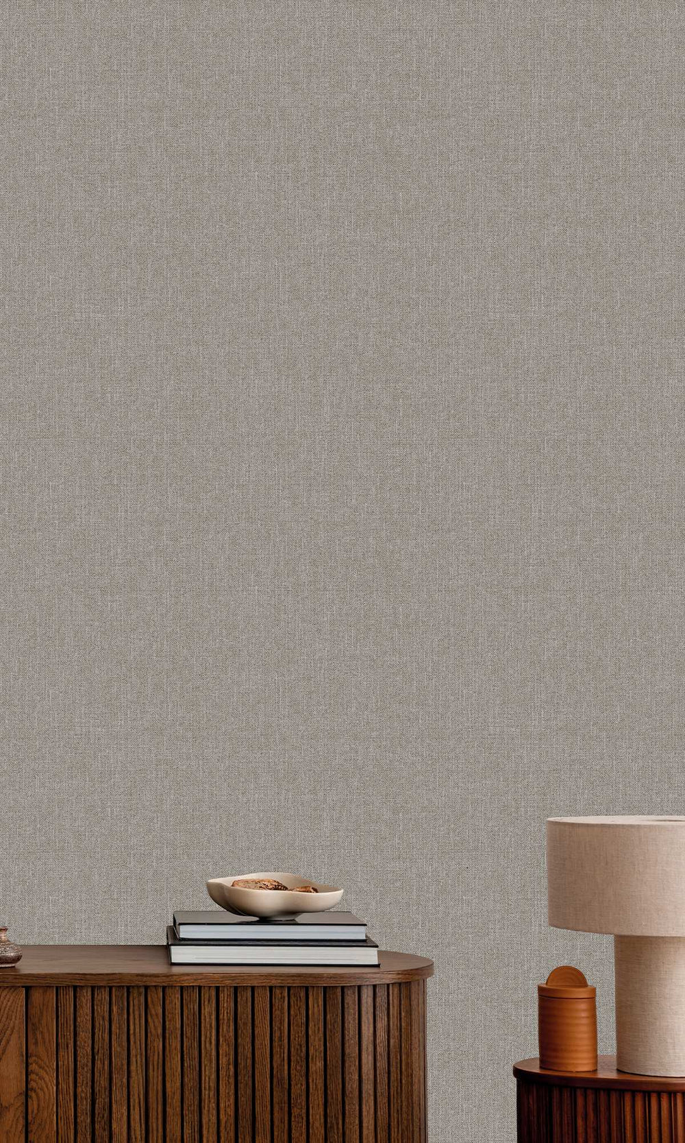 Warm Granite Grey Scratched Fabric Print Wallpaper R9915