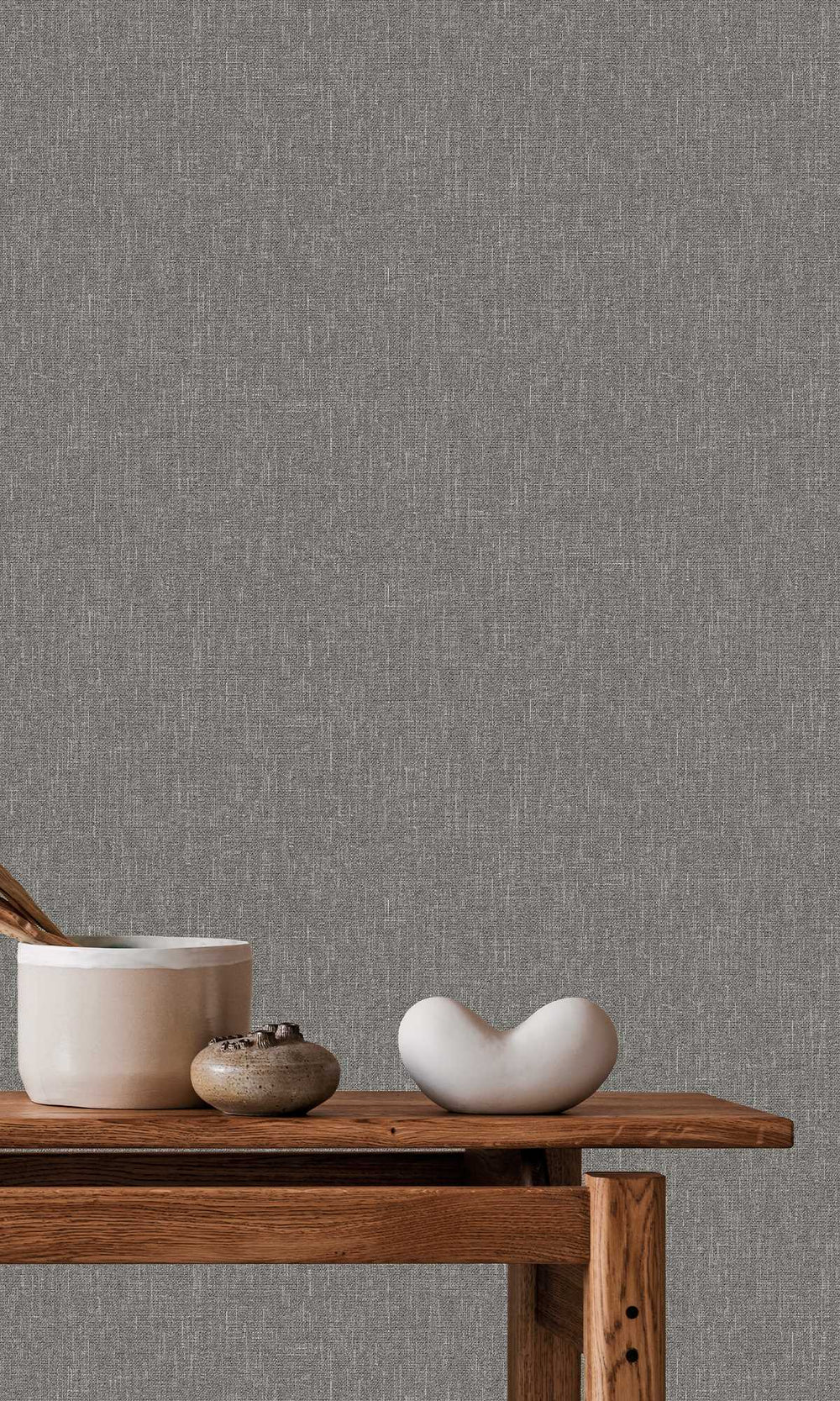 Storm Dust Grey Scratched Fabric Print Wallpaper R9916