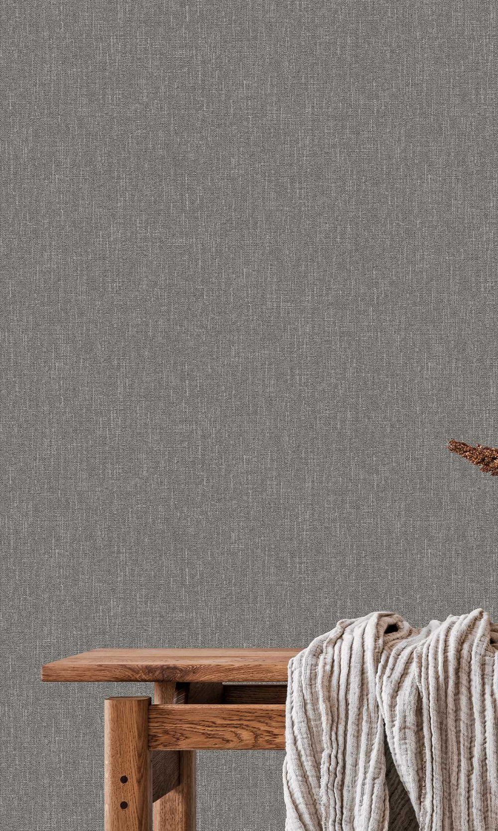 Storm Dust Grey Scratched Fabric Print Wallpaper R9916