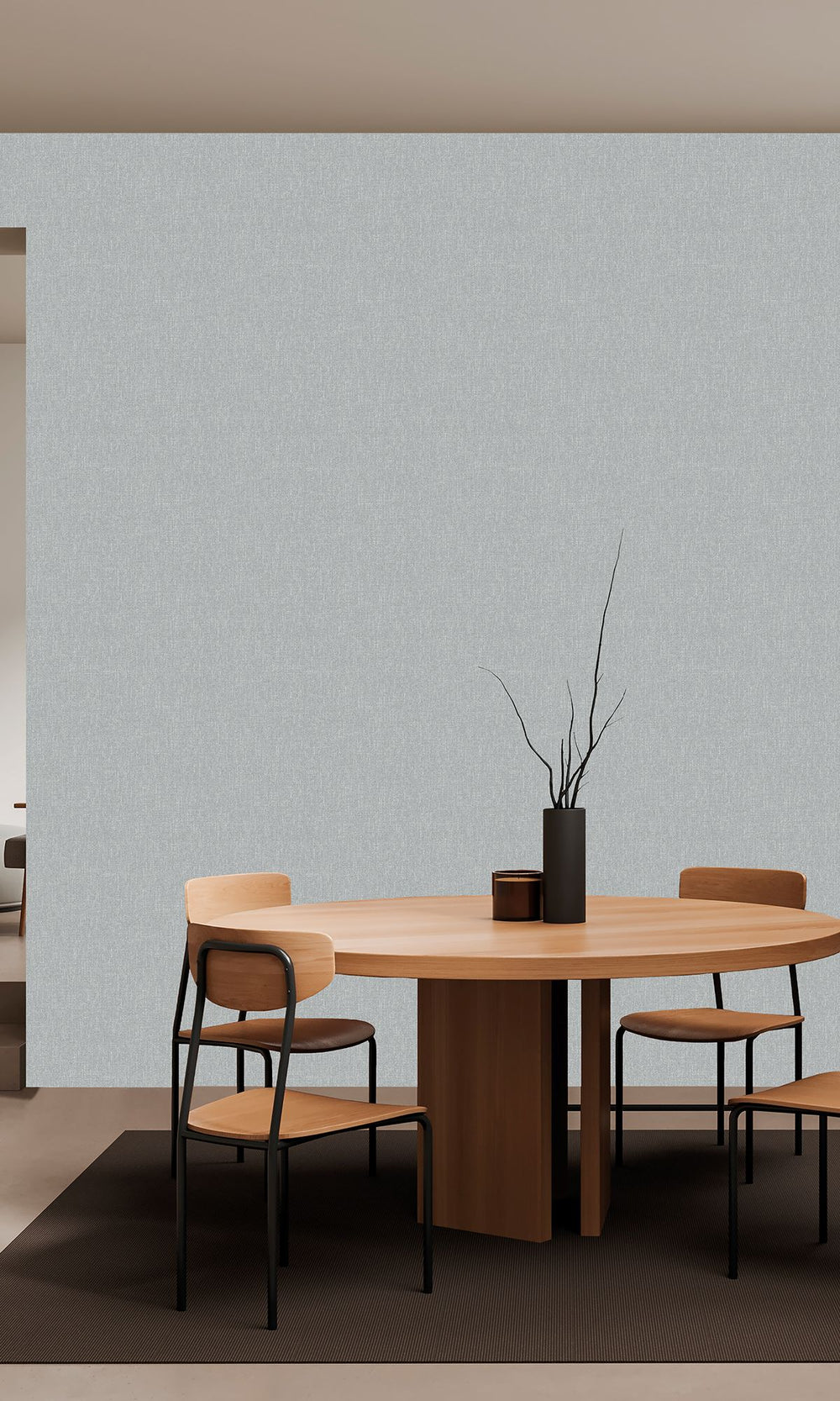Mirage Grey Scratched Fabric Print Wallpaper R9917