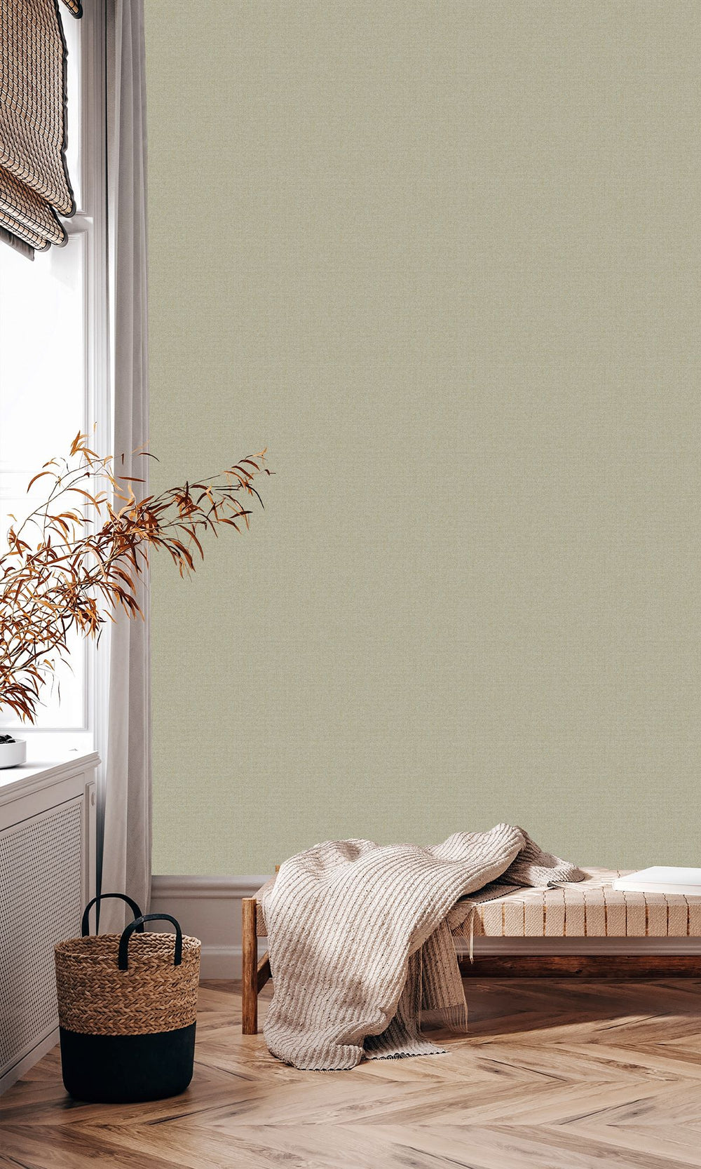 Heathered Grey Scratched Fabric Print Wallpaper R9919