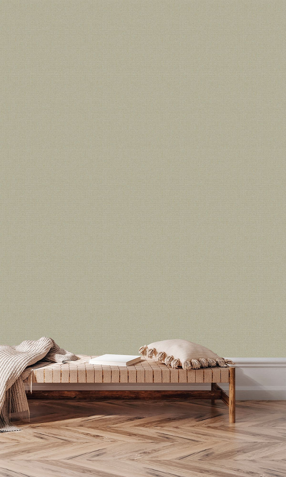 Heathered Grey Scratched Fabric Print Wallpaper R9919