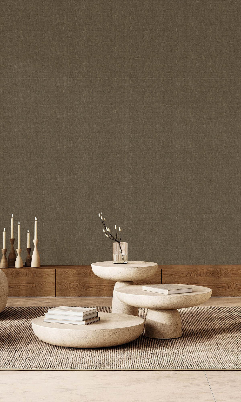 Metallic Bronze Scratched Fabric Print Wallpaper R9922