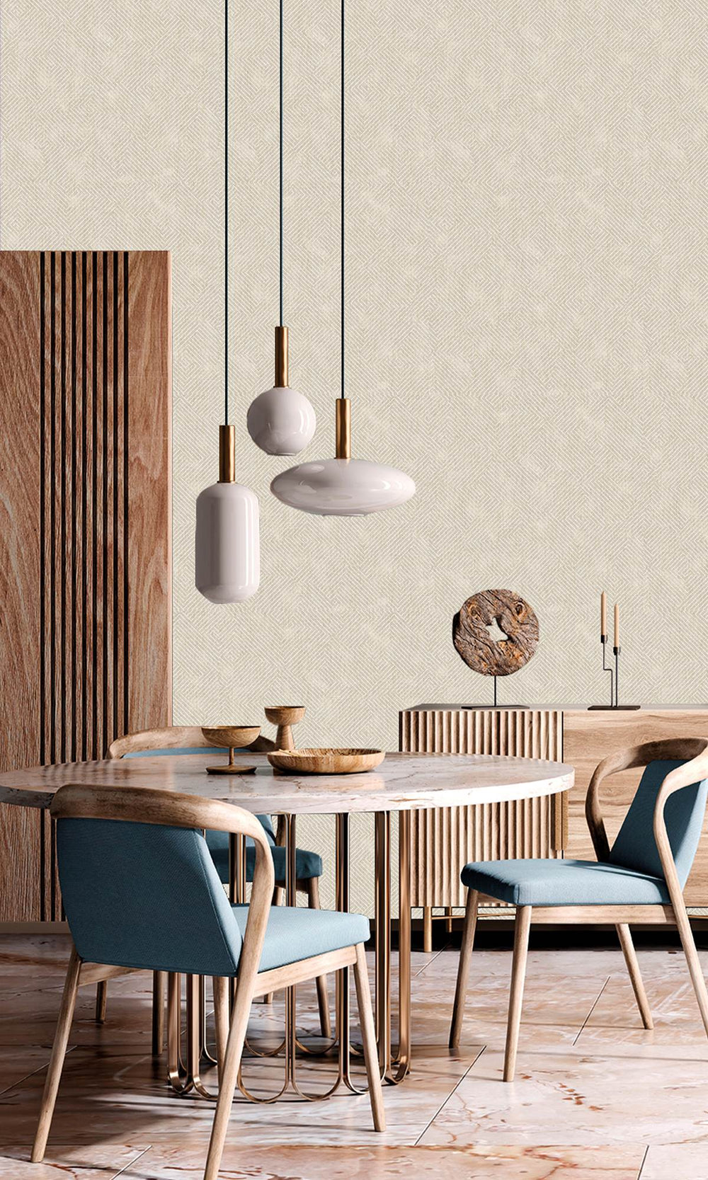 Polished Limestone Khaki Print Wallpaper R9925