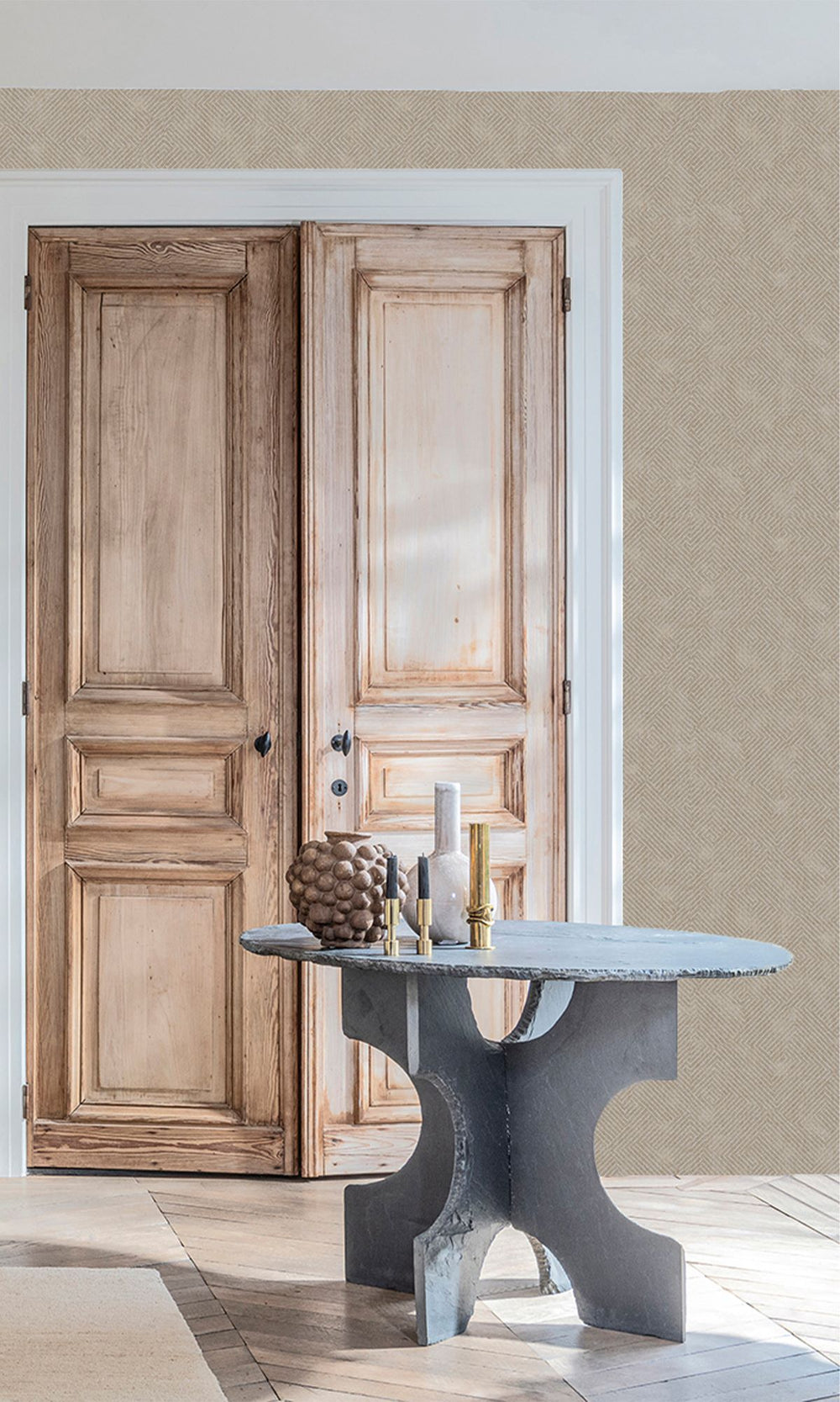 Abbey Road Khaki Print Wallpaper R9927