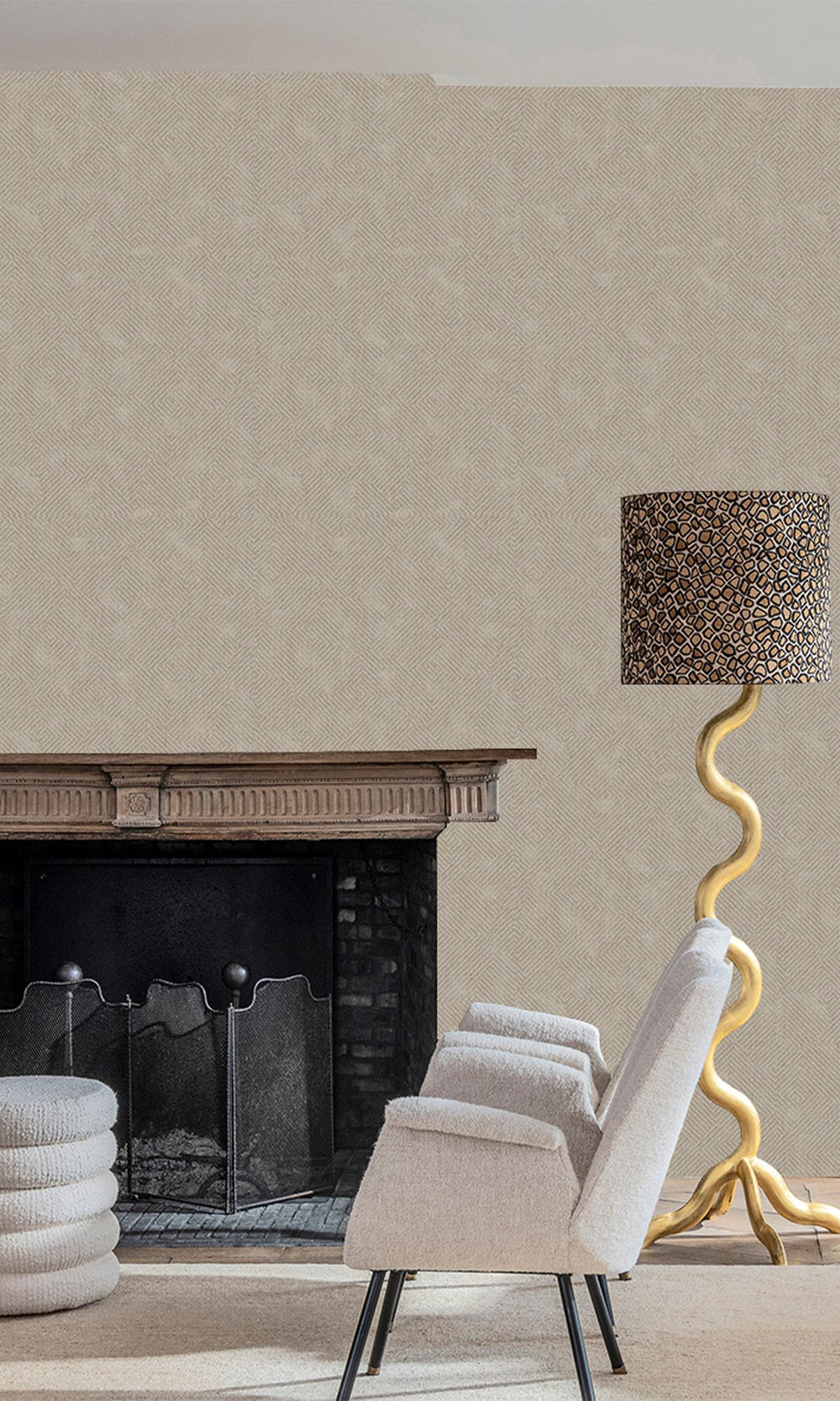 Abbey Road Khaki Print Wallpaper R9927