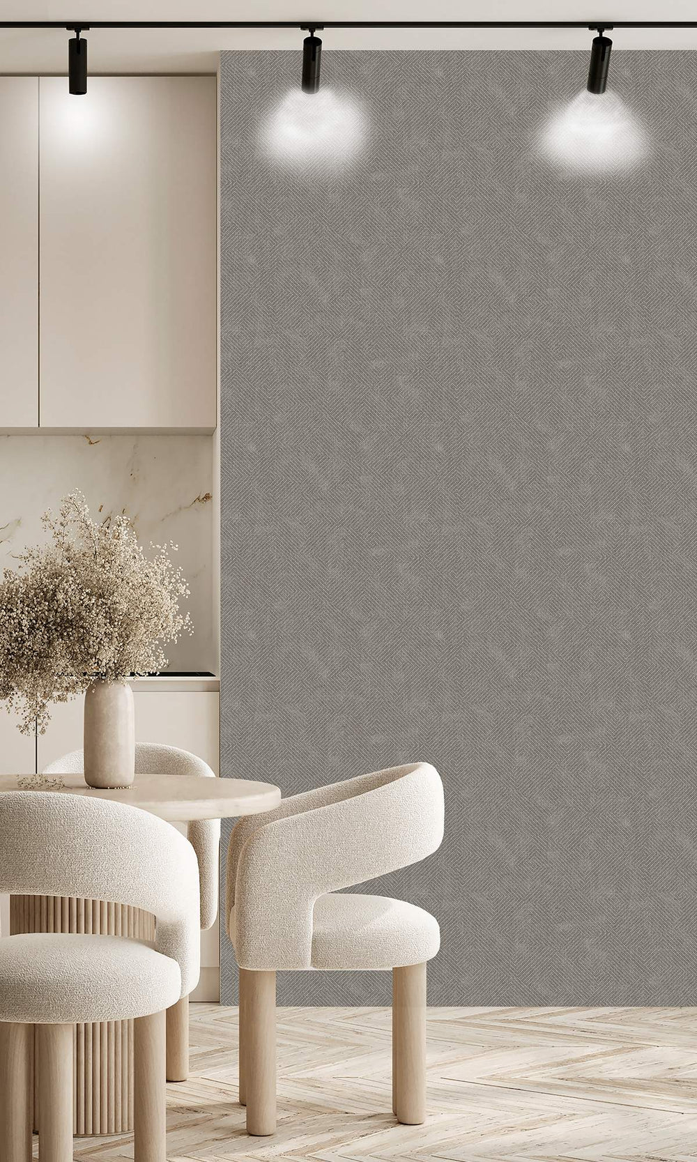 Warm Grey Flannel Khaki Print Wallpaper R9929
