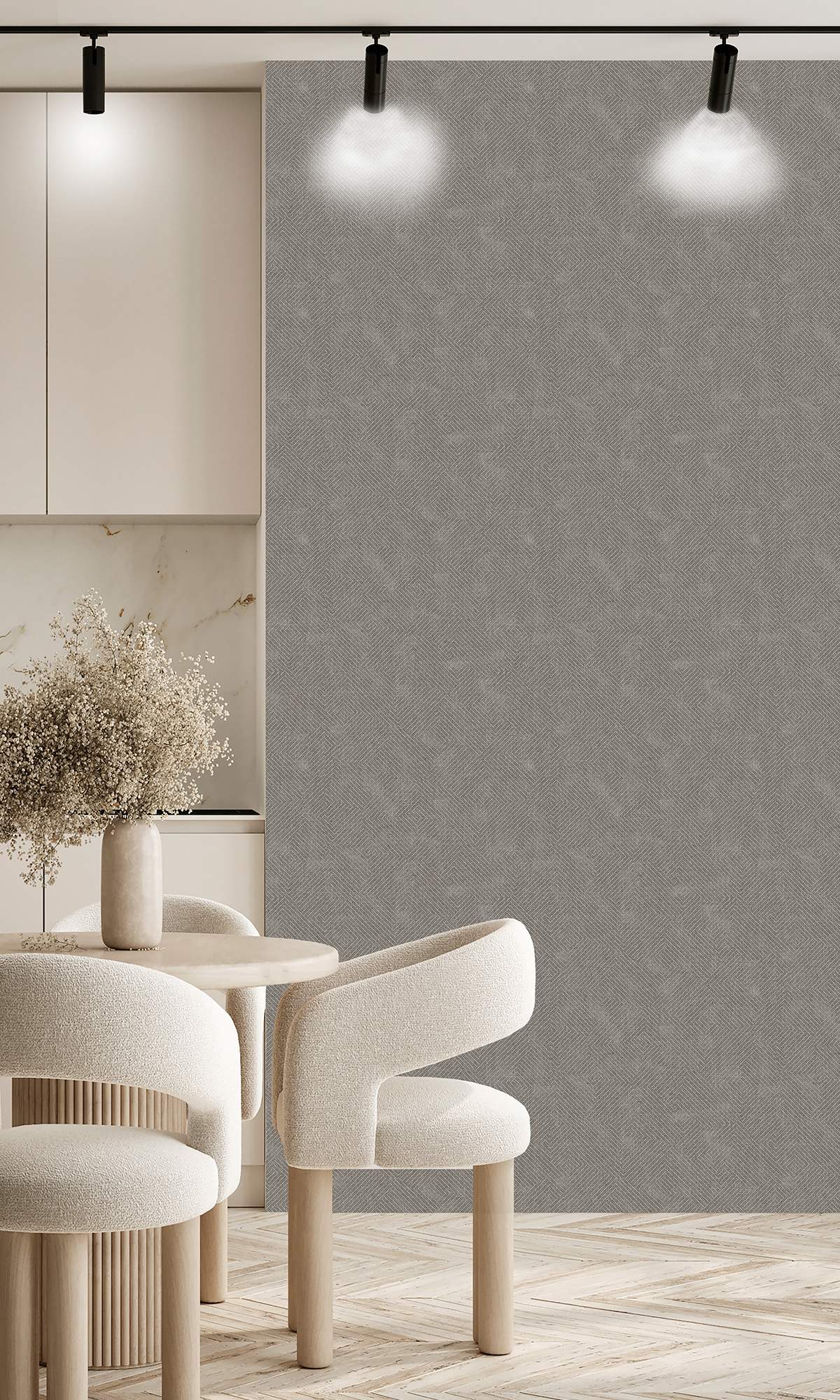 Warm Grey Flannel Khaki Print Wallpaper R9929