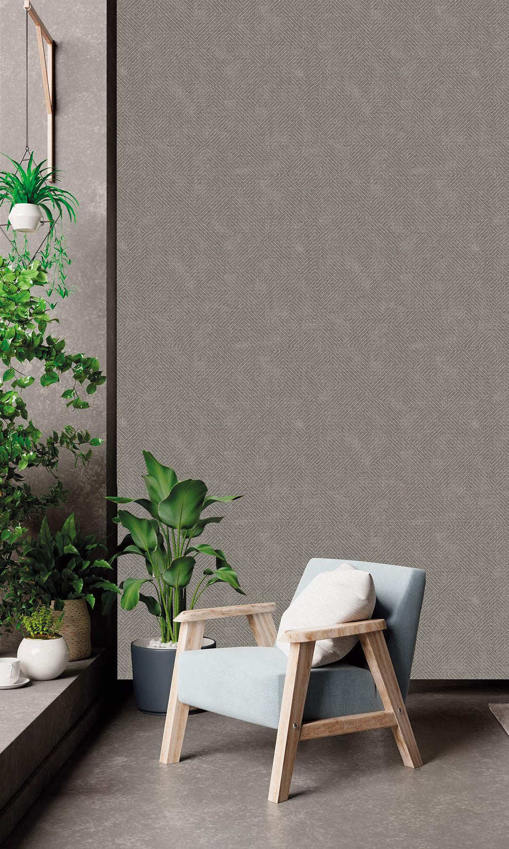 Warm Grey Flannel Khaki Print Wallpaper R9929