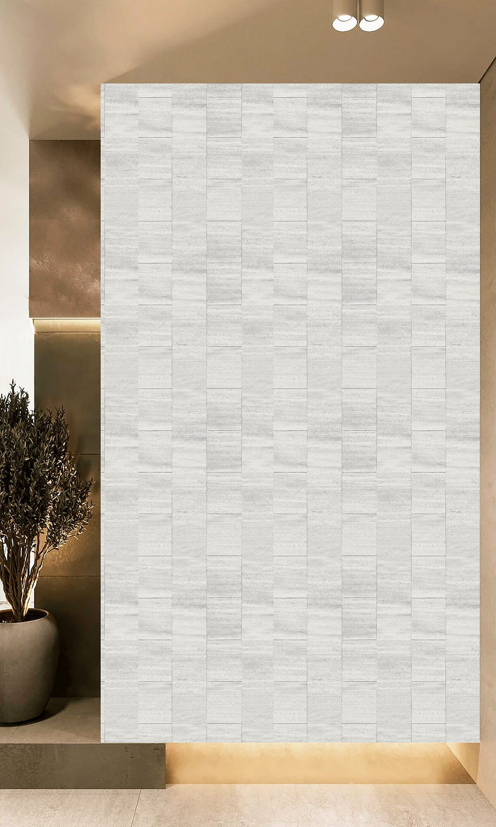Orca White Checkered Denim Print Wallpaper R9930