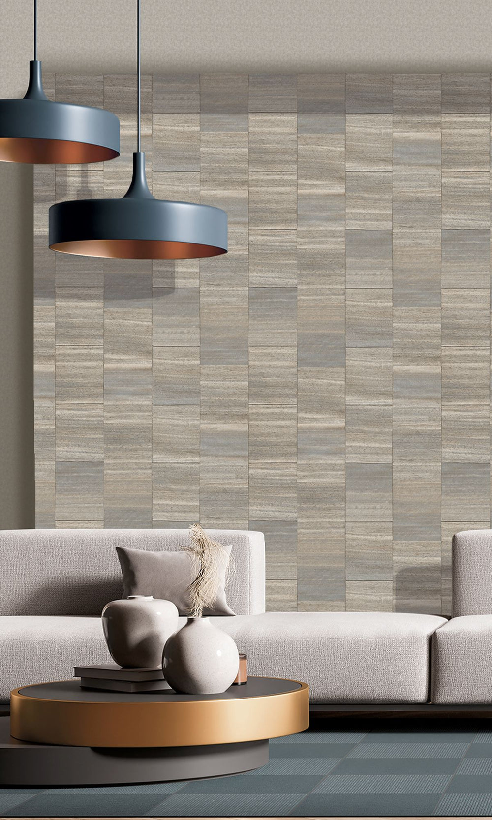 Elephant Skin Checkered Denim Print Wallpaper R9932