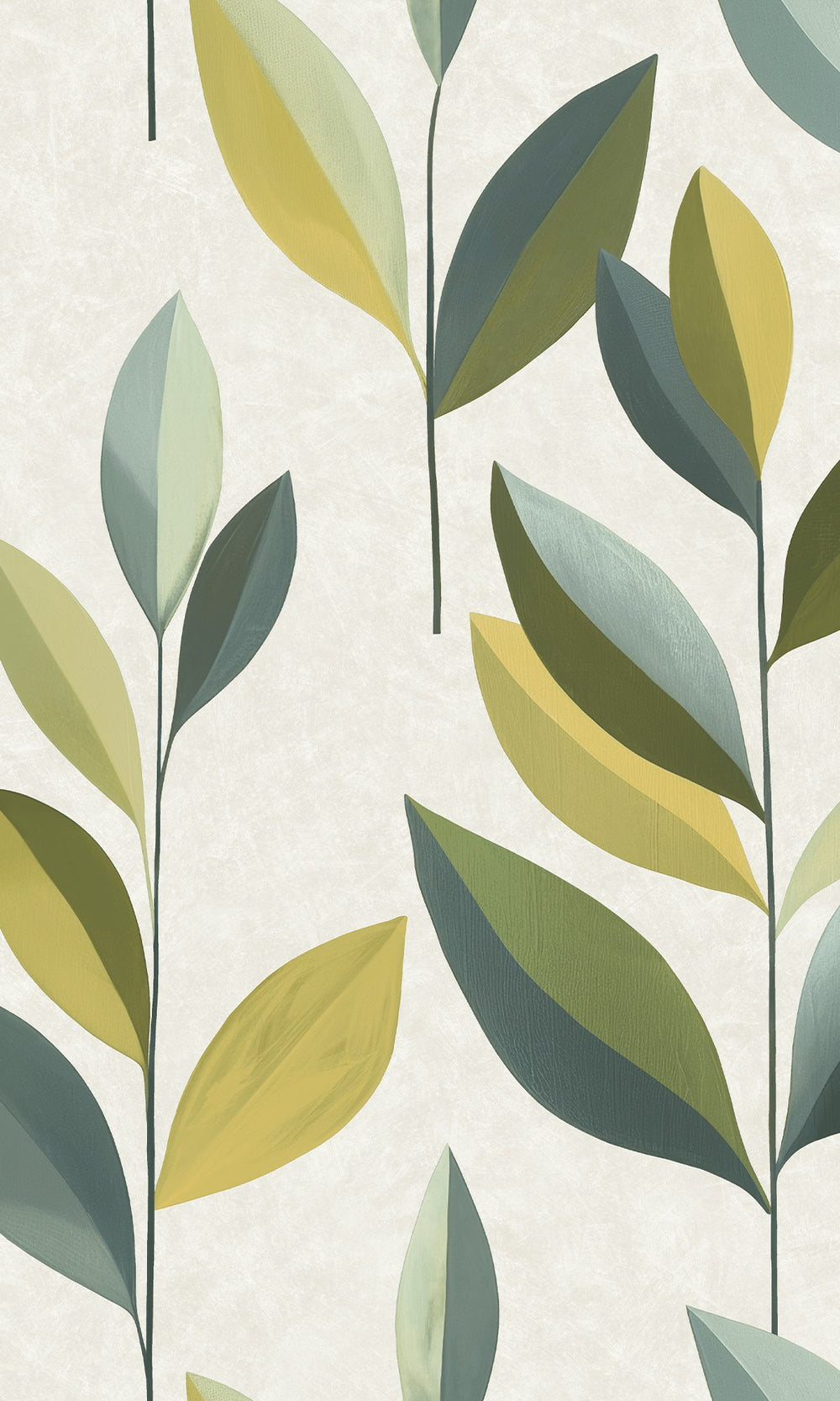 Corduroy & Dusky Citron Stylized Plum Leaf Wallpaper R9945