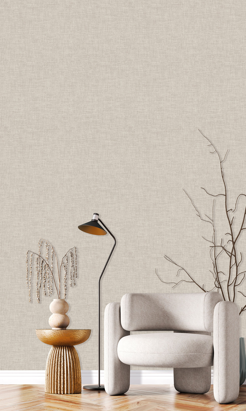 Desert Dune Wavy Textile Plain Wallpaper R9955
