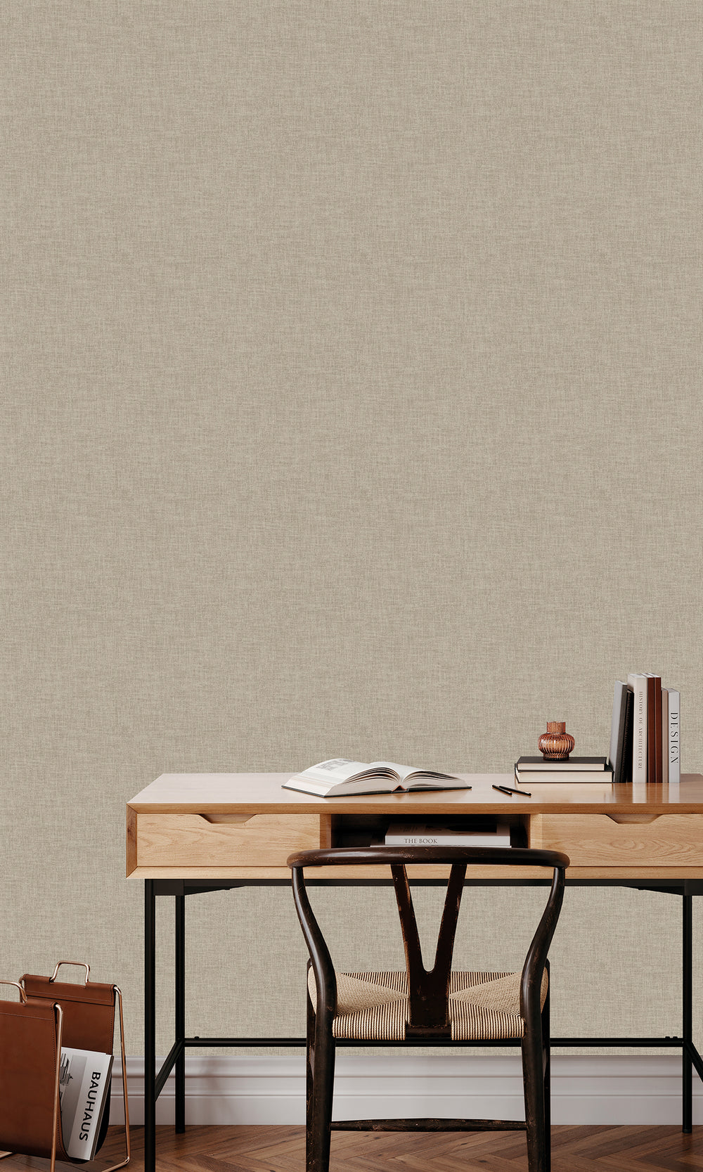 Oyster Grey Wavy Textile Plain Wallpaper R9956