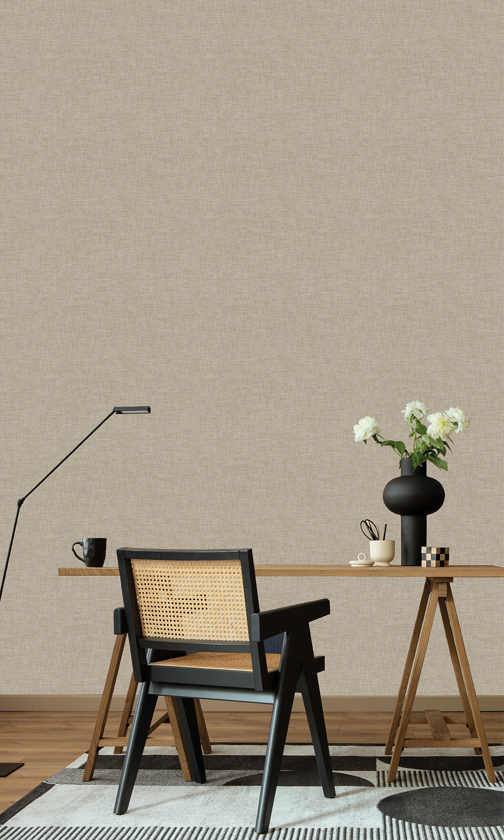 Oyster Grey Wavy Textile Plain Wallpaper R9956