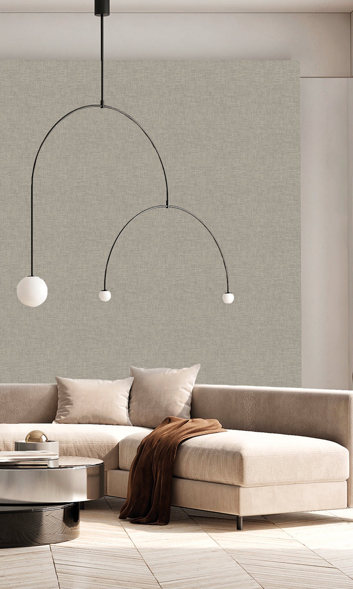 Abbey Stone Wavy Textile Plain Wallpaper R9957