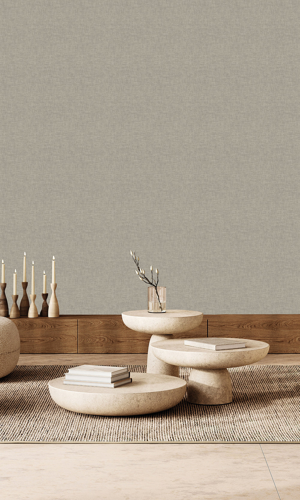 Abbey Stone Wavy Textile Plain Wallpaper R9957