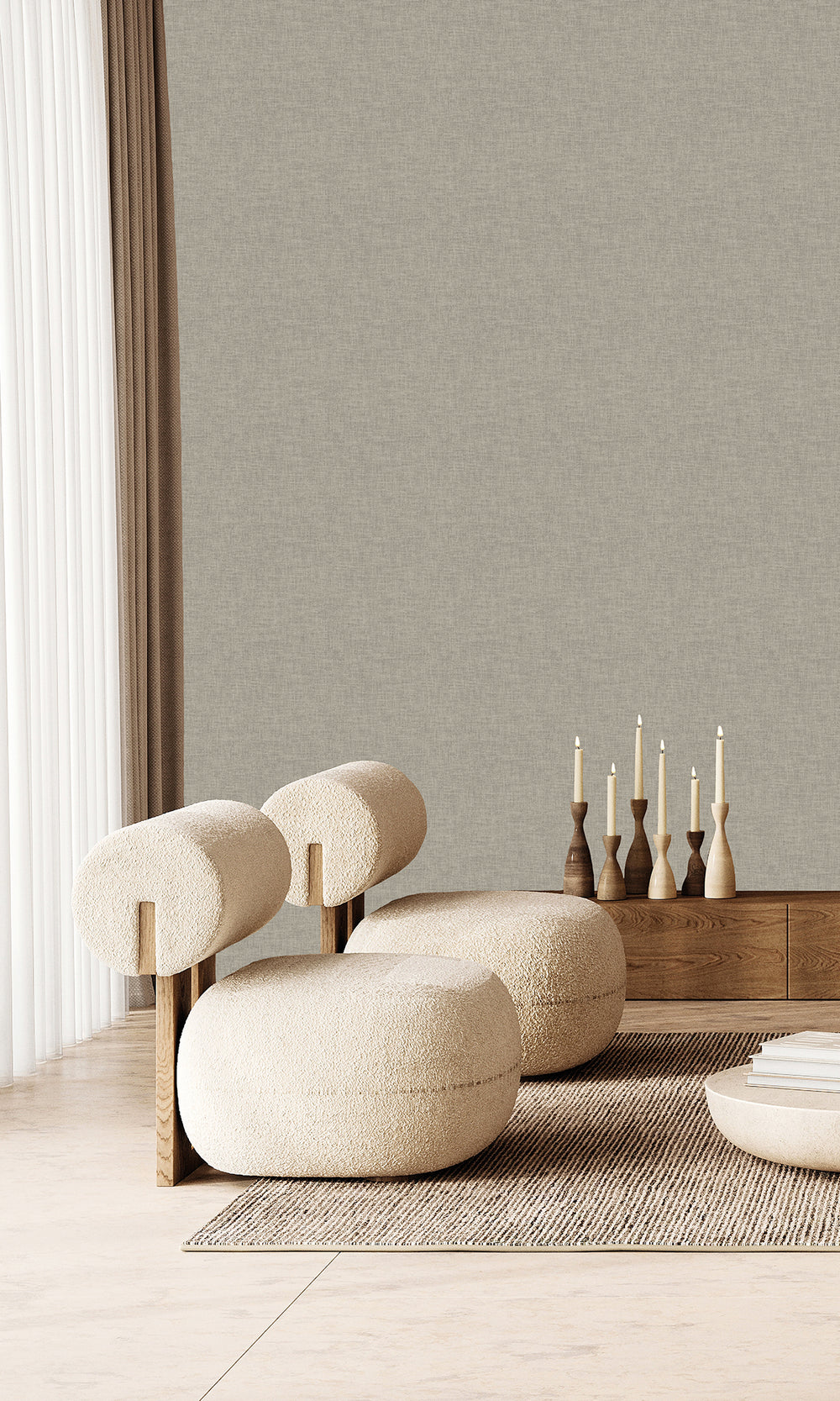 Abbey Stone Wavy Textile Plain Wallpaper R9957