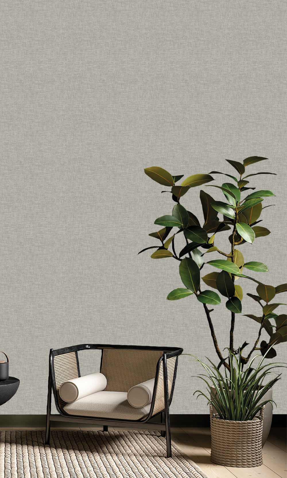 Cool Slate Wavy Textile Plain Wallpaper R9958