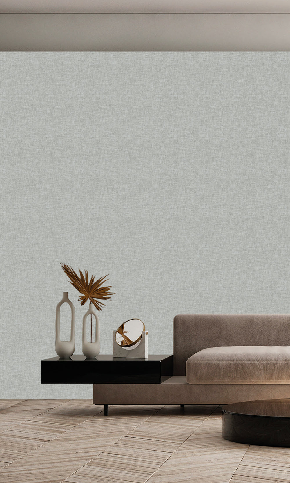 Silver Chalice Wavy Textile Plain Wallpaper R9959