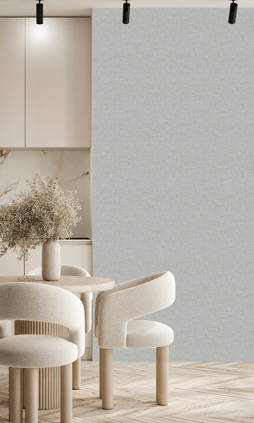 Silver Chalice Wavy Textile Plain Wallpaper R9959