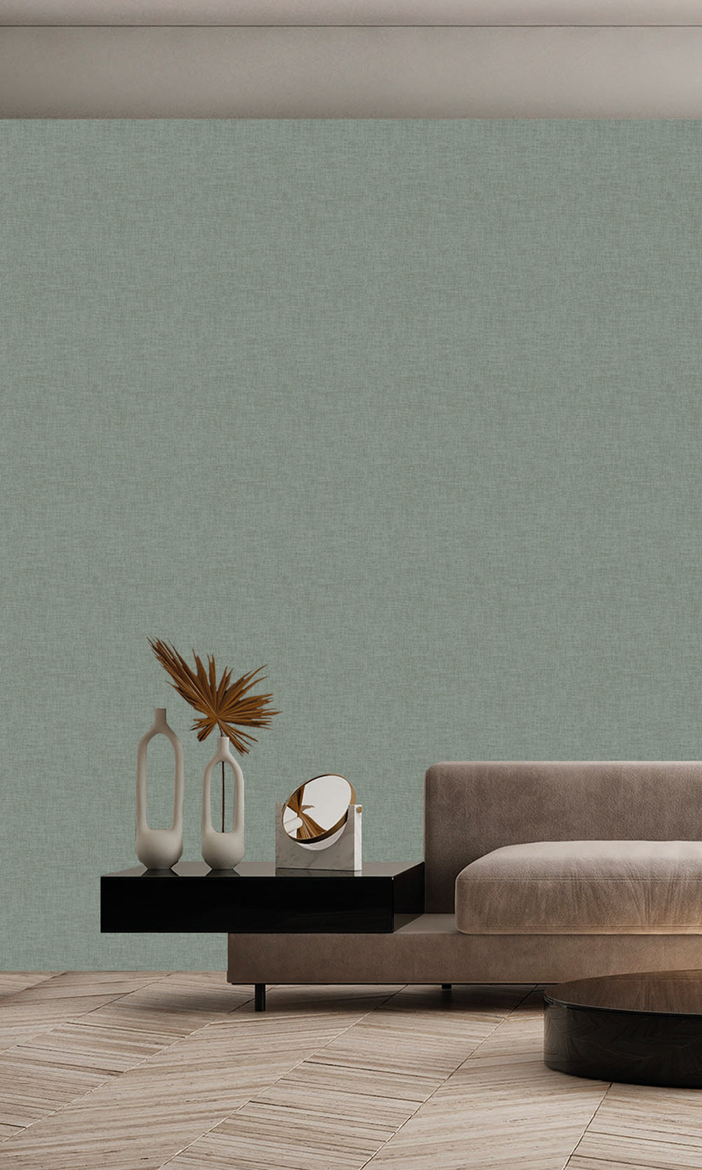 Mountain Moss Wavy Textile Plain Wallpaper R9960