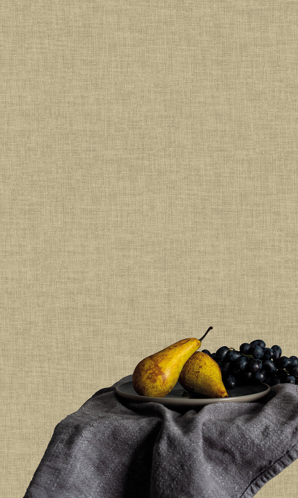 Sepia Stone Wavy Textile Plain Wallpaper R9961
