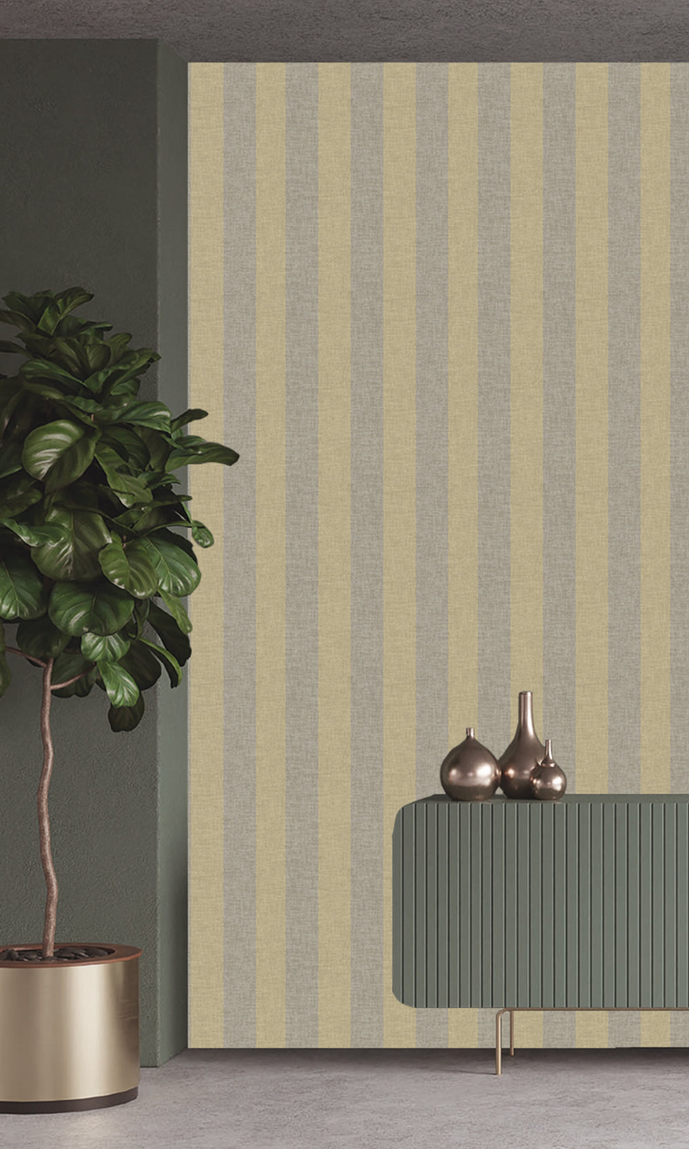 Hillary & Warm Granite Wavy Textured Stripes Wallpaper R9967