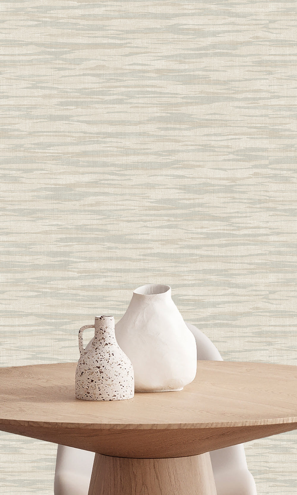 Pastel Grey & Sandy Ash Horizon Wave Wallpaper R9969