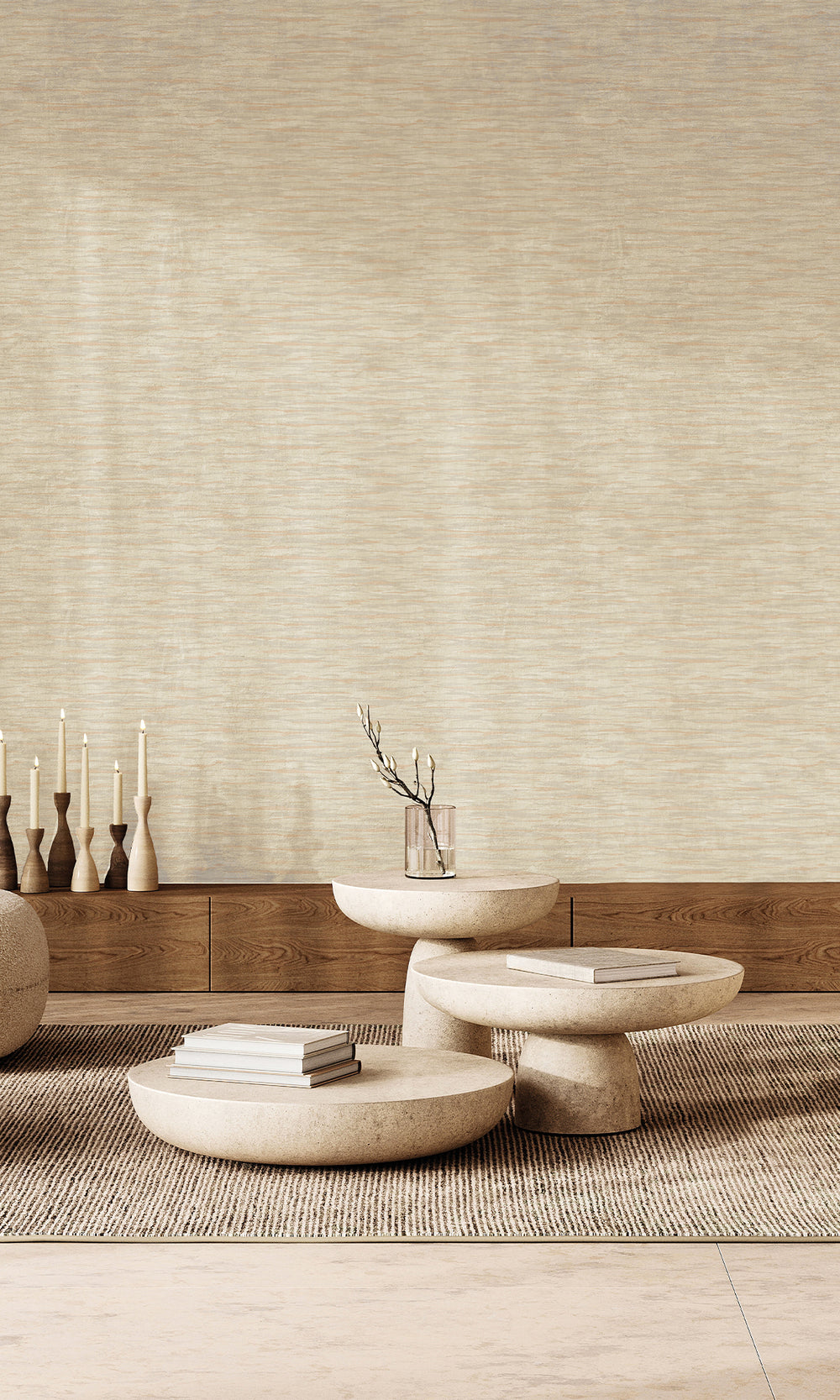 Honey Peach & Oyster Haze Horizon Wave Wallpaper R9970
