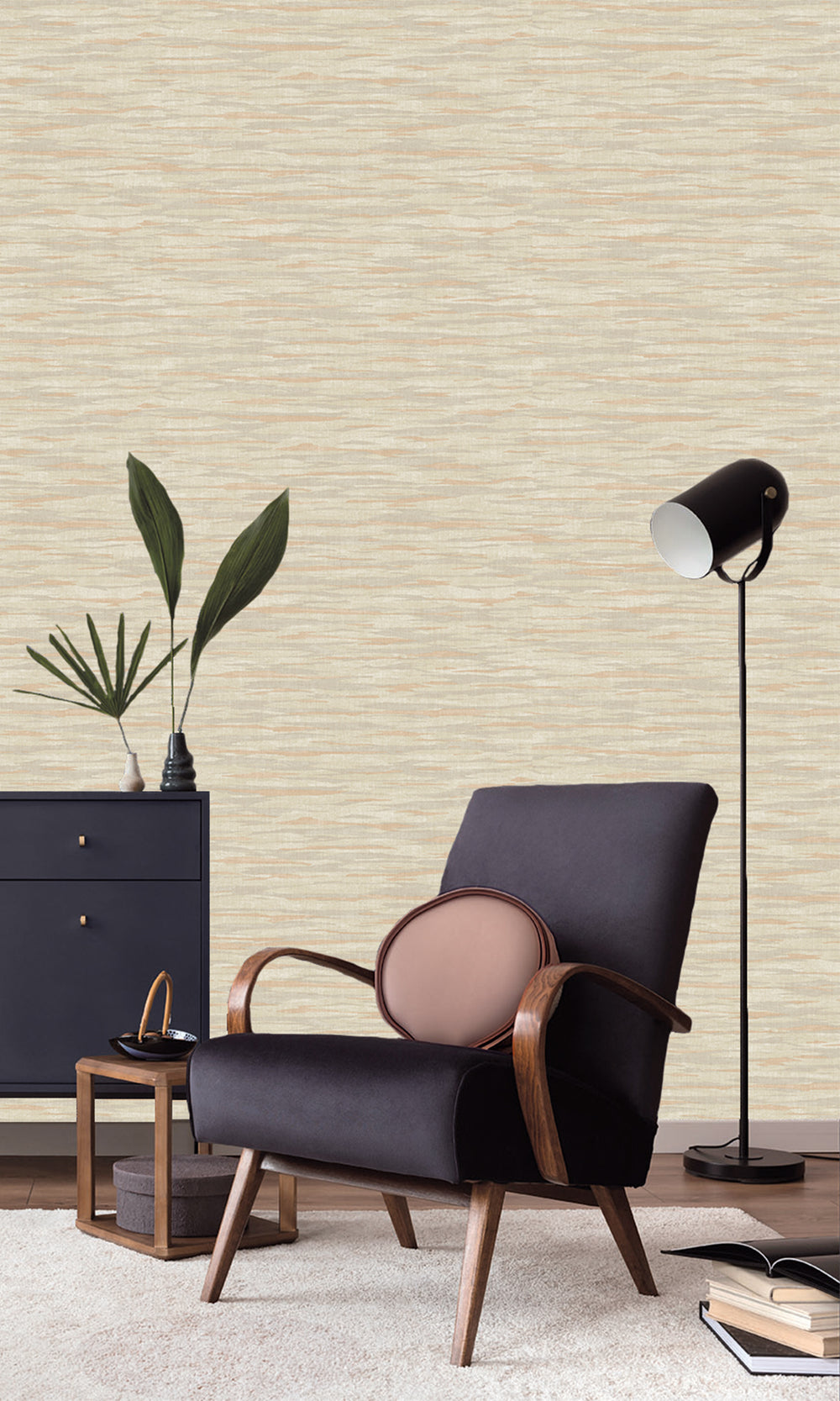 Honey Peach & Oyster Haze Horizon Wave Wallpaper R9970