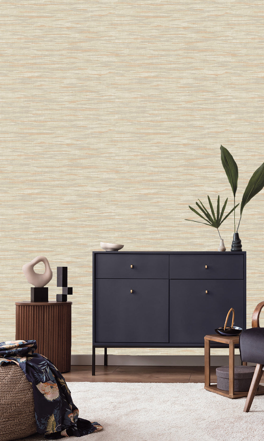 Honey Peach & Oyster Haze Horizon Wave Wallpaper R9970