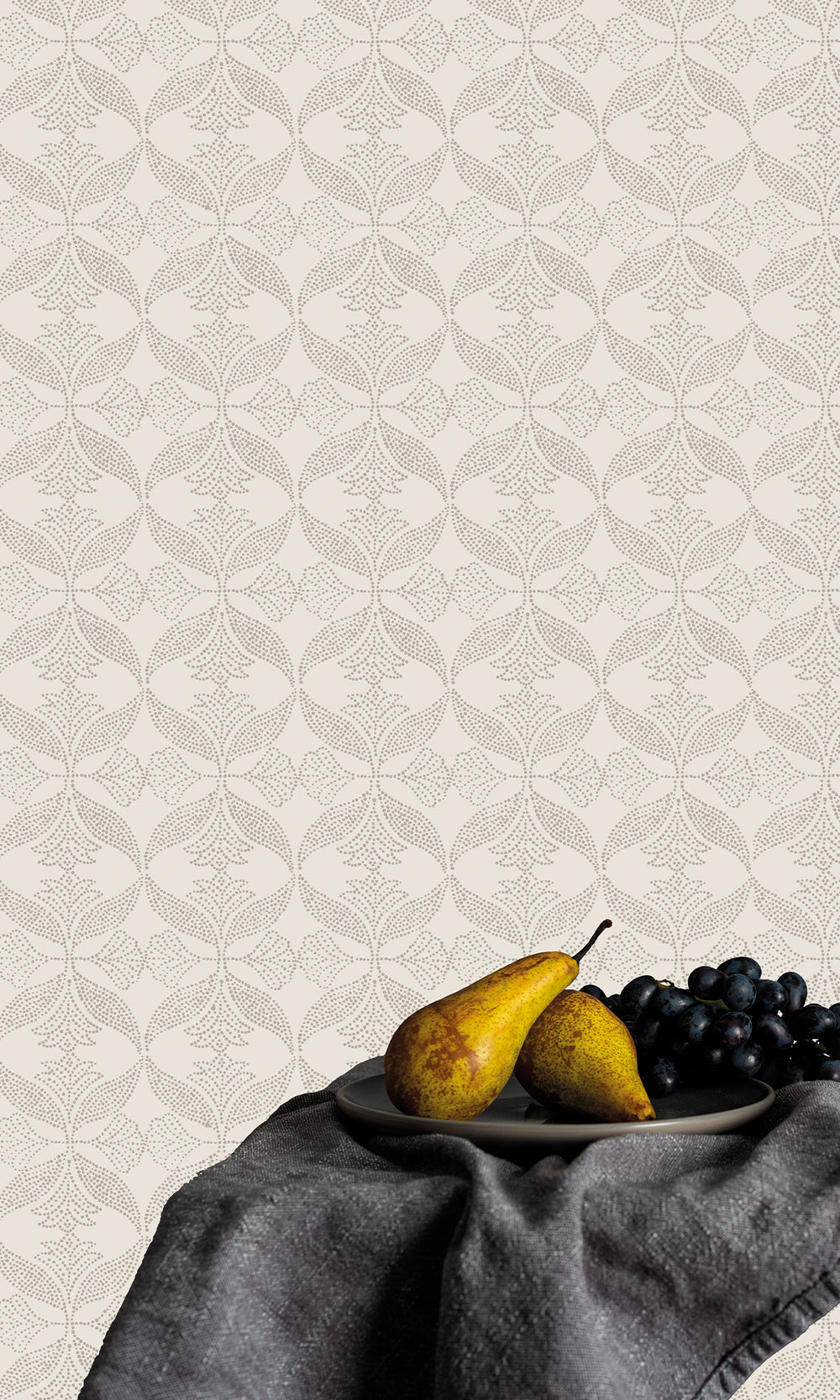 Narvik Beige Ornamental Ogee Wallpaper R9972