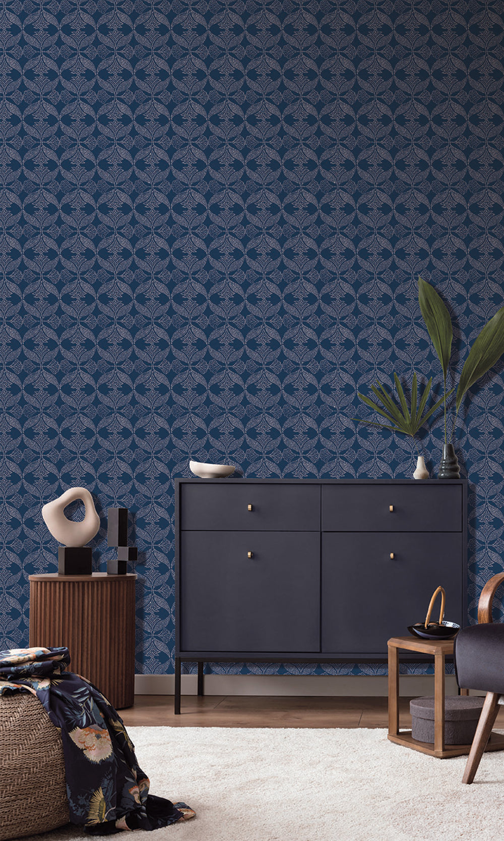 Subterranean River Ornamental Ogee Wallpaper R9974